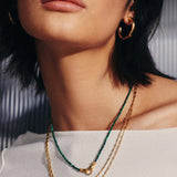 Harris Reed IGH Mini Beaded Gemstone Necklace - Gold / Green