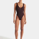 Celine Crinkle Swimsuit - Metallic Chocolate