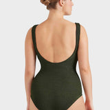 Coverage Celine Crinkle Swimsuit - Metallic Khaki