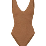 Sadie Crinkle Swimsuit - Metallic Cocoa
