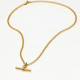 Chunky T-Bar Chain Necklace - Gold