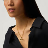 Chunky T-Bar Chain Necklace - Gold