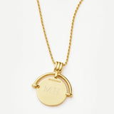 Lucy Williams Medium Engraveable Roman Arc Coin Necklace - Gold