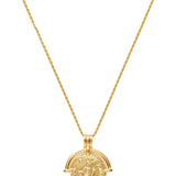Lucy Williams Medium Engraveable Roman Arc Coin Necklace - Gold