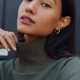 Lucy Williams Pavé Knot Small Hoop Earrings - Gold