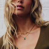 Lucy Williams Square Malachite Necklace - Gold