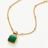 Lucy Williams Square Malachite Necklace - Gold