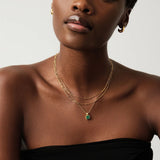 Lucy Williams Square Malachite Necklace - Gold