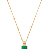 Lucy Williams Square Malachite Necklace - Gold
