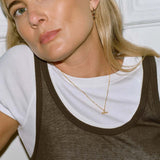 Lucy Williams T-Bar Stone Pendant Necklace - Gold