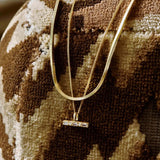 Lucy Williams T-Bar Stone Pendant Necklace - Gold