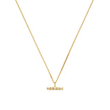 Lucy Williams T-Bar Stone Pendant Necklace - Gold