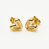 Puffy Heart Mini Stud Earrings - Gold
