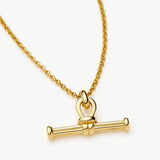 Ridge T-Bar Chain Necklace - Gold