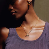 Ridge T-Bar Chain Necklace - Gold