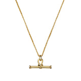 Ridge T-Bar Chain Necklace - Gold