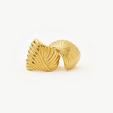 Ripple Stud Earrings - Gold