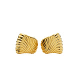 Ripple Stud Earrings - Gold