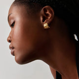 Ripple Stud Earrings - Gold