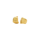 Ripple Stud Earrings - Gold