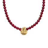 Spiral Gemstone Pendant Necklace - Gold