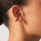 Tennis Small Hoop Earrings - Gold