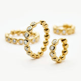 Tennis Small Hoop Earrings - Gold