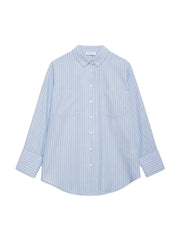 Catherine Cotton Striped Shirt - Blue/White
