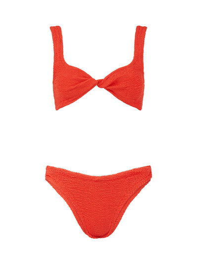 Tangerine Orange Square Crop Bikini Top