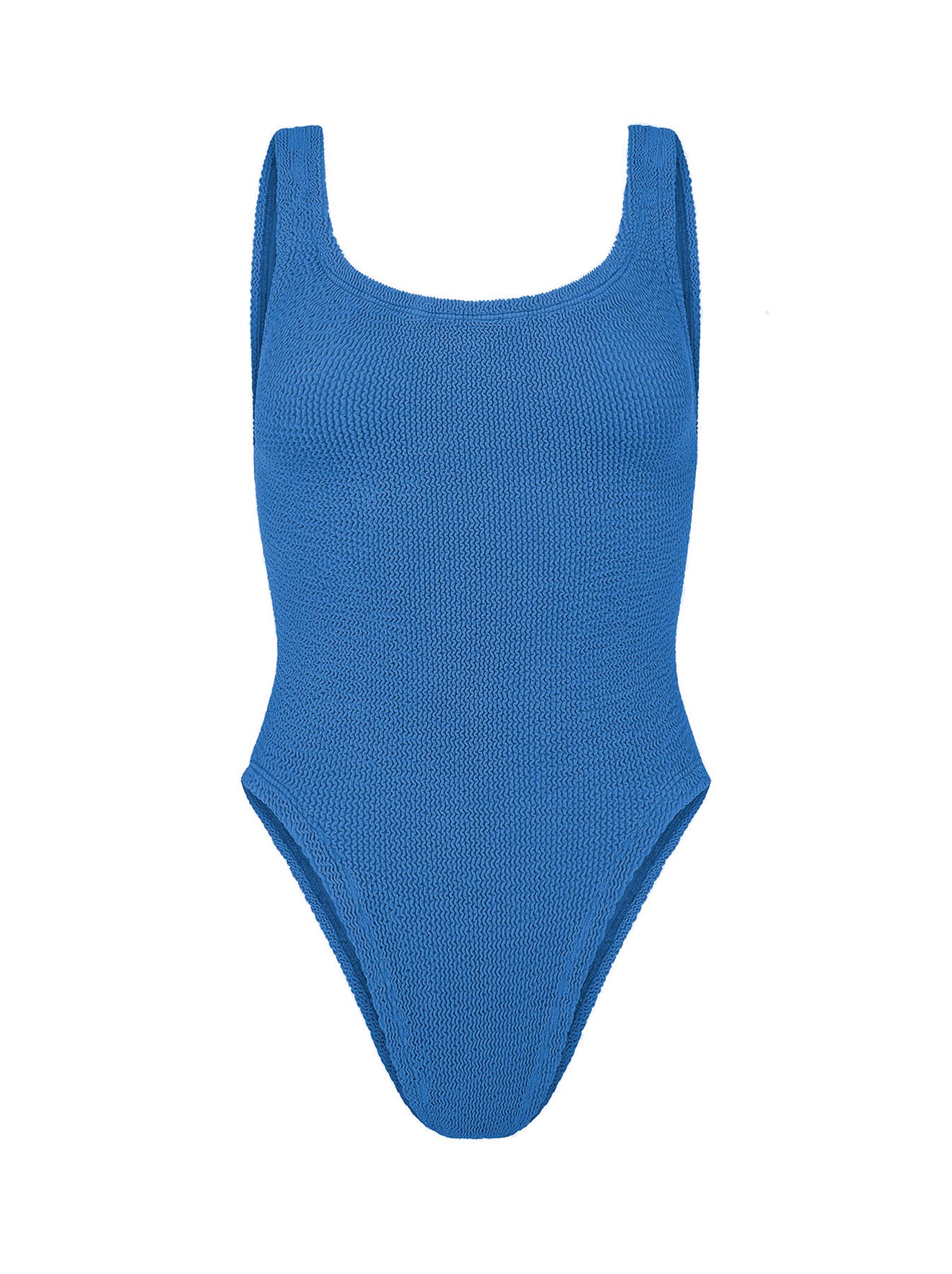 Hunza G Square Neck Crinkle Swimsuit - Metallic Denim – Shop-Label