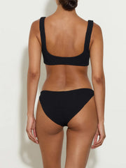Xandra Square Neckline Crinkle Bikini - Black