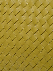 A4 Woven Leather Pochette - Bamboo Green