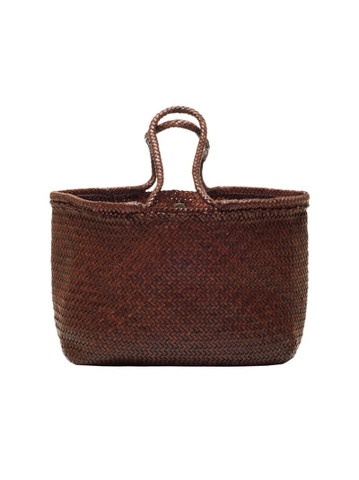 Montopoli Woven Leather Tote - Bruciato