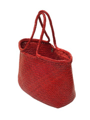 Montopoli Woven Leather Tote - Red