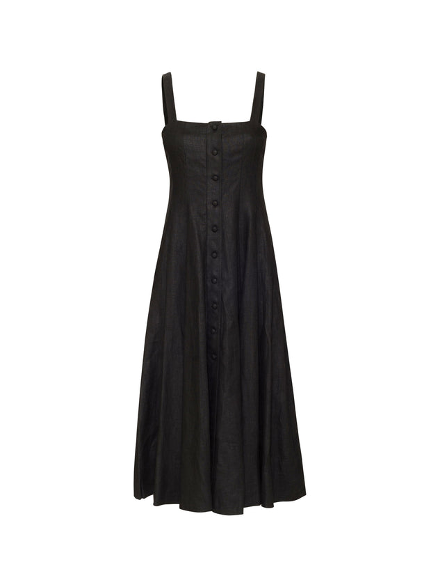 Corbiere Linen Dress - Black