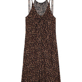 Flora Dress - Black and Brown Leopard