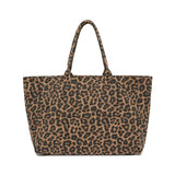 Leo Canvas Tote - Black and Brown Leopard