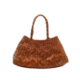 Santa Croce Large Woven Leather Tote - Tan