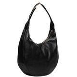 Moon Hobo Calf Leather Vintage Bag - Black
