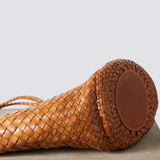 Egola Woven Leather Tote - Tan