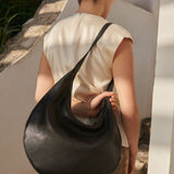 Moon Hobo Calf Leather Vintage Bag - Black