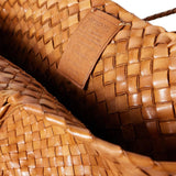 Egola Woven Leather Tote - Tan