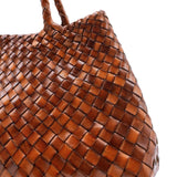 Santa Croce Large Woven Leather Tote - Tan