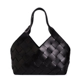 Castello Woven Leather Bag - Black