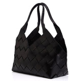 Castello Woven Leather Bag - Black