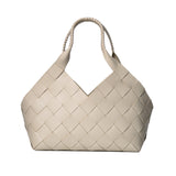 Castello Woven Leather Bag - Pearl