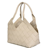 Castello Woven Leather Bag - Pearl
