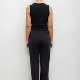 Pointelle Sleeveless Crew - Black
