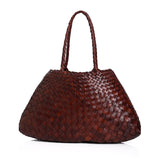 Santa Croce Large Woven Leather Tote - Bruciato