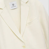 Quinn Oversized Blazer - White Cashmere Blend